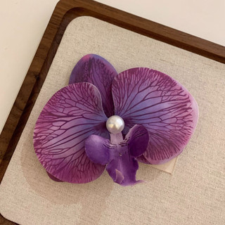 Phụ Nữ Phalaenopsis Kẹp Tóc Hoa Nhuộm Nhám Chân Tóc Nhẹ