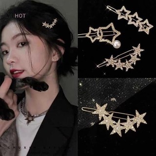 Julyhot Punk Pentagram Kẹp Tóc Vintage Pha Lê Ngôi Sao Kẹp Tóc Bông Tai Kẹp Mũ Thời Trang Cho Nữ Cô Gái Tóc Trang Sức Phụ Kiện Massivedeals