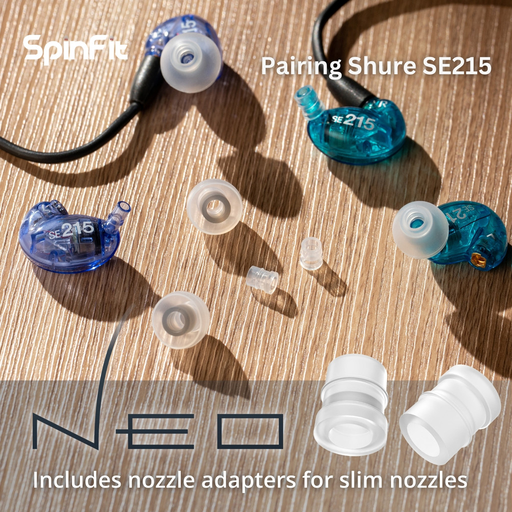 Đầu tai silicon SpinFit Neo cho tai nghe HIFI Đường kính vòi phun 4,5-5,5mm 1 cặp với bộ chuyển đổi vòi phun trục 3D