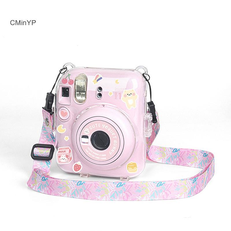 Cyp cho Fujifilm Instax 12 Vỏ máy ảnh Túi đựng bảo vệ trong suốt có dây đeo vai Túi lưu trữ vinh quang