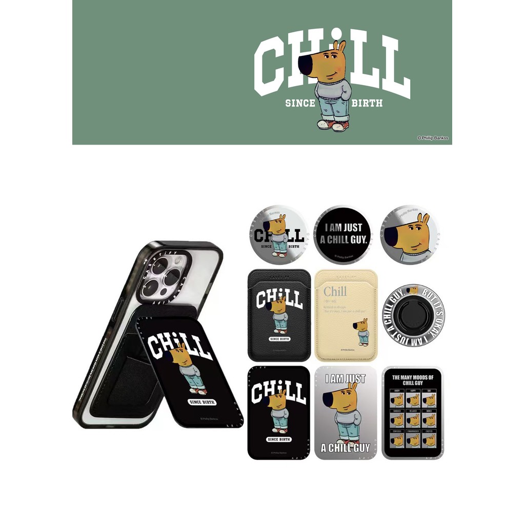 Chill Guy Snappy Cardholder Grip Stand Ring Holder SnappyTM Giá đỡ thẻ gương Tương thích từ tính