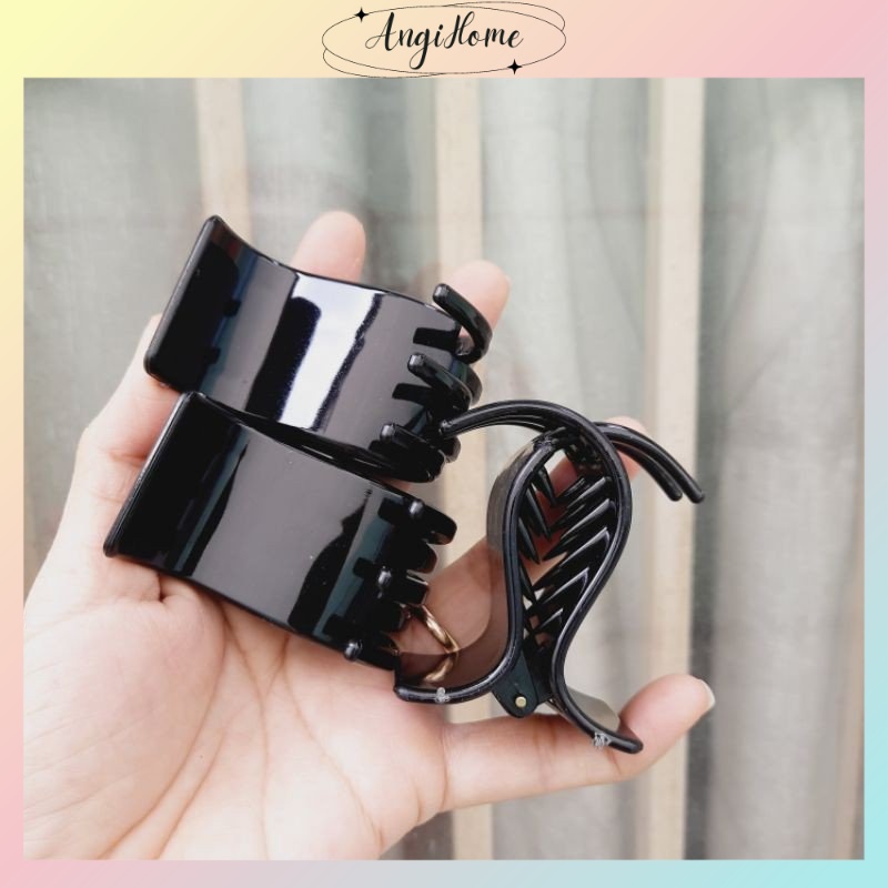 Kẹp tóc càng cua 3 răng 5 răng Hàn Quốc nữ đẹp hottrend - Cặp búi cào tóc dễ thương màu đen, trong suốt ANGI HOME