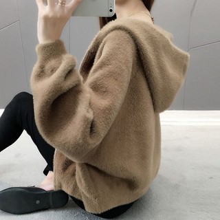 Áo Khoác cardigan Len Lông Cừu Nhân Tạo Ngắn Dáng Rộng Phong Cách Hàn Quốc Thời Trang Thu Đông 2023 Mới