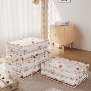 [Vận chuyển nhanh] Dụng cụ sắp xếp quần áo HOMELYHUB, Túi đựng đồ chống nước dung tích lớn, Túi chăn ba chiều in trong suốt Hộ gia đình