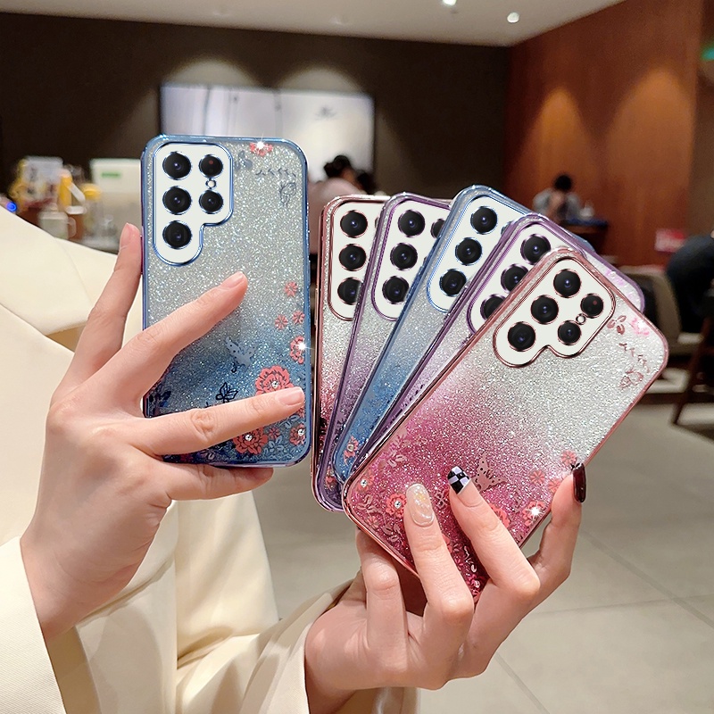 Dễ Thương Ốp Điện Thoại tpu Chống Sốc Đính Đá Giả Lấp Lánh Cho samsung galaxy s23 uitra s23 s22 plus s21 fe s20 fe