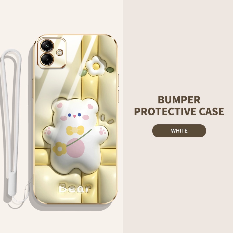 Ốp Điện Thoại Hiệu Ứng Hình Ảnh 3D Cho Samsung Galaxy A05 A05S Họa Tiết Động Vật Và Thực Vật Dễ Thương Mỏng Bao Gồm Tất Cả Vỏ Điện Thoại Di Động Có Dây Buộc