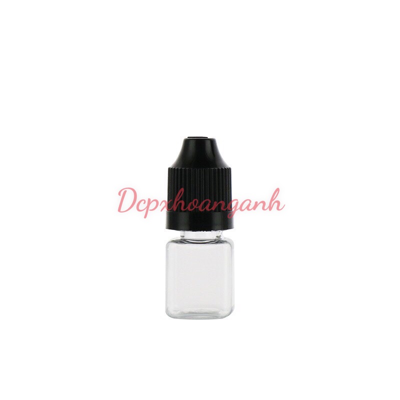 Lọ Chiết Mực Xăm Và Mỹ Phẩm Nhựa Trong Suốt Nắp Đen 5ml hoặc lọ 3ml | dcpxhoanganh PXTM