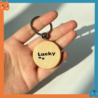 Móc khóa tùy chỉnh cho thú cưng Móc khóa gỗ sồi Quà tặng sáng tạo bằng gỗ Hình ảnh Móc khóa tùy chỉnh