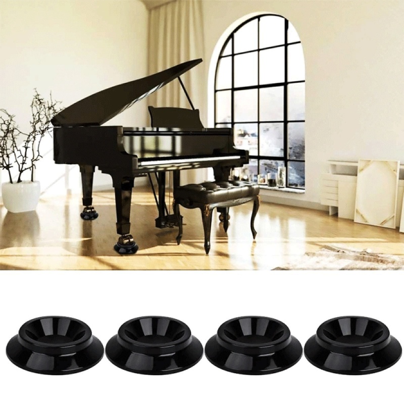 Mon 4 Chiếc Piano Caster Ly Piano Bánh Xe Bảo Vệ Sàn Chống Trơn Trượt Chống Ồn Miếng Lót Chân
