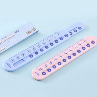 Thước trừ MONOSTYLE, Thước phân giải toán học bằng nhựa màu hồng / xanh, Trình diễn giảng dạy di động bền bỉ trong vòng 20 thước cộng Đồ dùng học tập