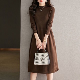 Đầm sweater Dệt Kim Ôm Eo Phong Cách Thời Trang Thu Đông Mới 2023