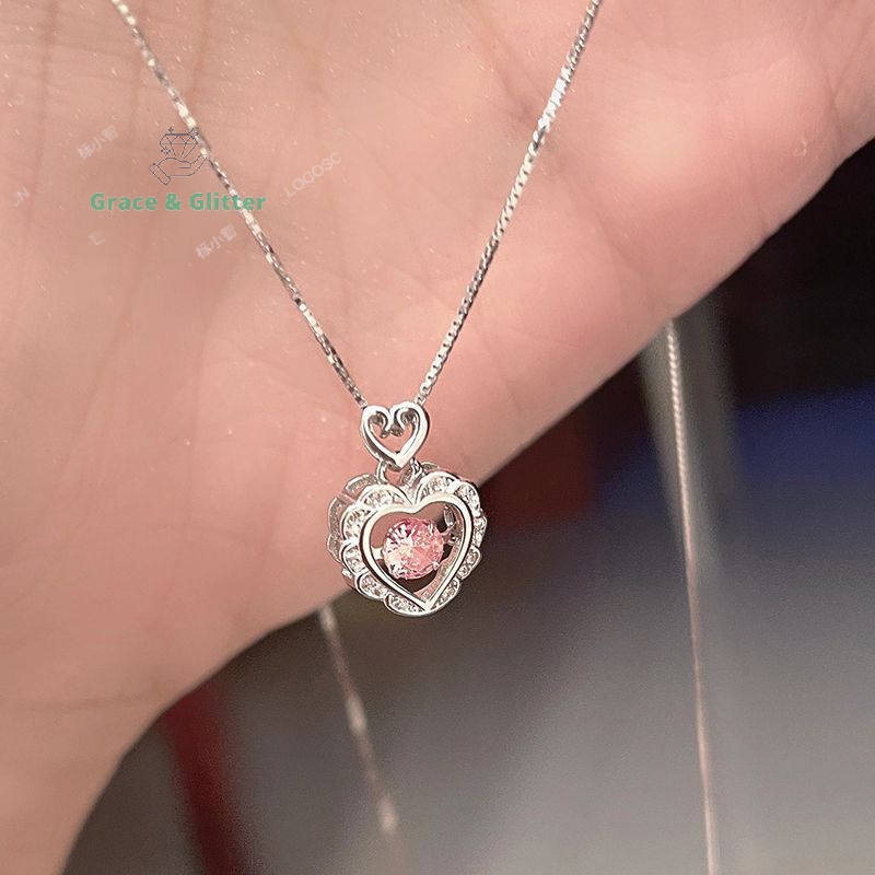 [grace & Lấp Lánh] Vòng cổ Mặt Hình Trái Tim Rỗng Màu Bạc Thanh Lịch ...