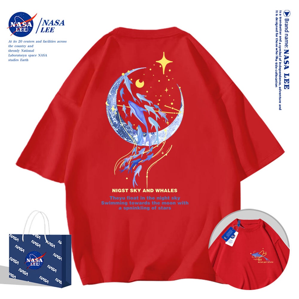 🔥Hàng có sẵn🔥Nasa Áo Thun cotton Tay Ngắn Dáng Rộng Thời Trang Mùa Hè 2024 Cho Cặp Đôi Tay áo ngắn áo thun nam