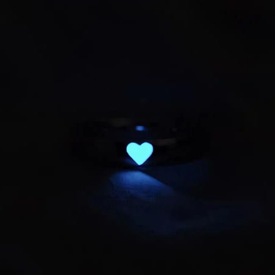 Nhẫn Cặp Khắc Chữ love Phát Quang Đơn Giản Có Thể Điều Chỉnh Kích Cỡ