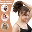 IAPPORTUNIA Messy Bun Hair Piece, Kẹp tổng hợp trên tóc Bun Clip, Phần mở rộng trang trí tóc Tóc Bun Hair Look Natural False Hairpieces Girl