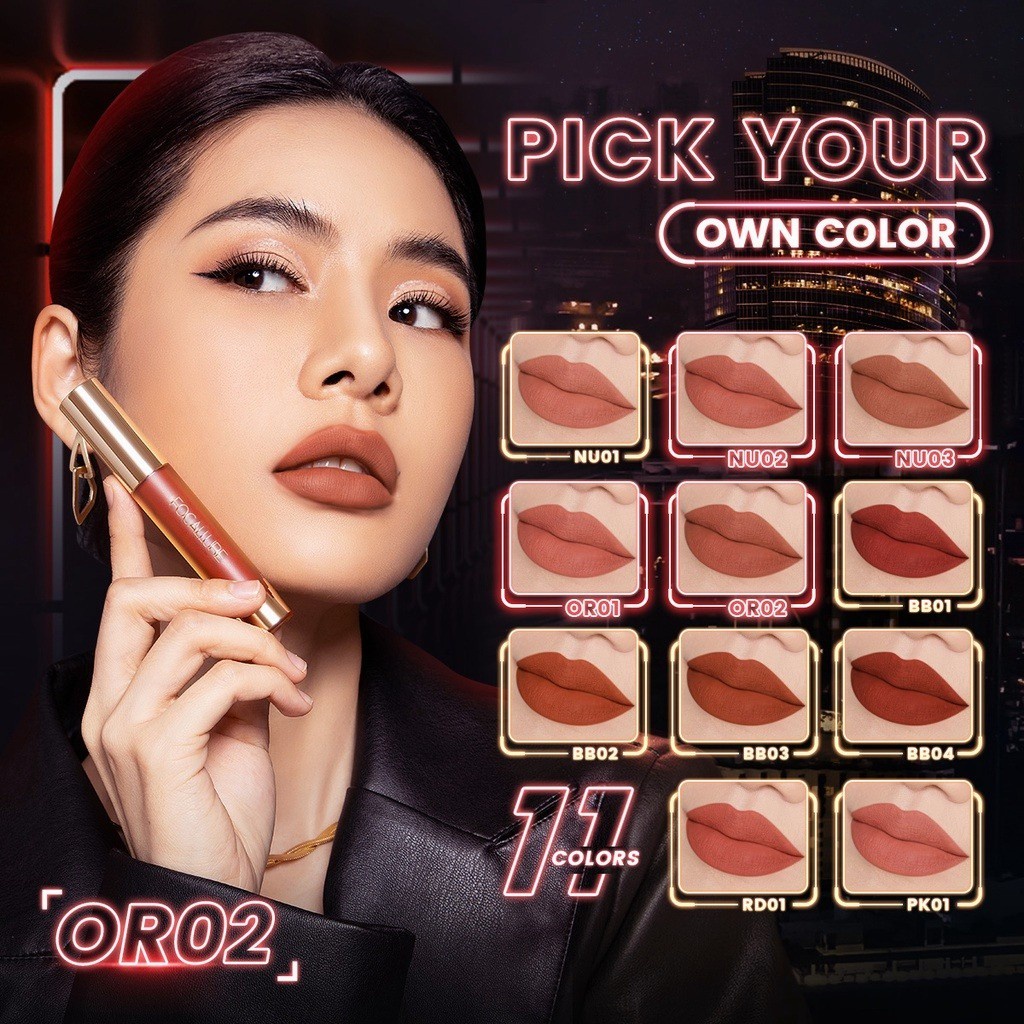Ảnh FOCALLURE Son kem trang điểm màu sắc nhung lì tùy chọn mềm mịn chống thấm nước lâu trôi 2