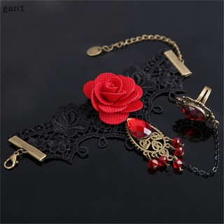 [Gzi1] Hot! Vòng Tay Ren Hoa Hồng Đỏ Phong Cách gothic Thanh Lịch Có Thể Điều Chỉnh Kích Cỡ