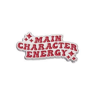 Huy Hiệu Kim Loại Khắc Chữ Tiếng Anh "main character Energygy" Tráng Men Quà Tặng Bạn Bè