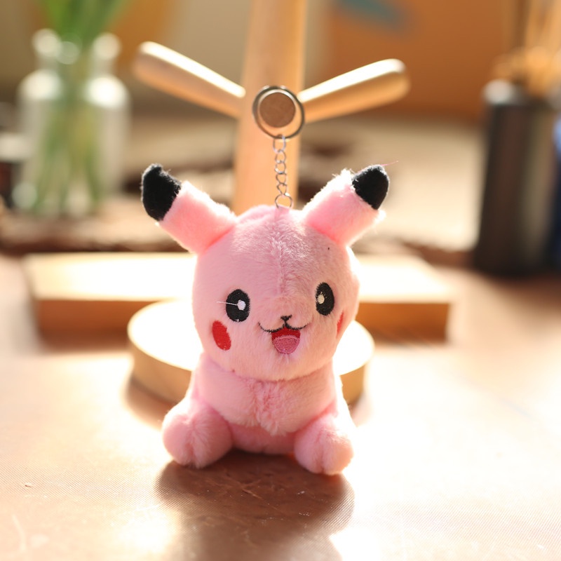 BH2 Ngẫu Nhiên Một Màu Hồng Pikachu Sang Trọng Búp Bê Quà Tặng Cho Bé Gái Túi Mặt Dây Chuyền Pokemon Đồ Chơi Nhồi Bông Cho Trẻ Em Móc Khóa Búp Bê HB2