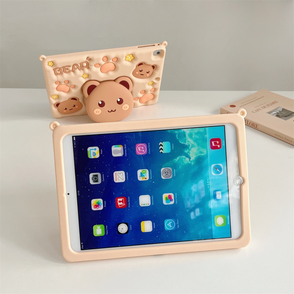 Ốp Lưng Cho Xiaomi Redmi Pad SE 11inch 2023 Máy Tính Bảng Keo Mềm 360 Giá Đỡ Dây Đeo Gấu Dễ Thương Phổ Biến Bao