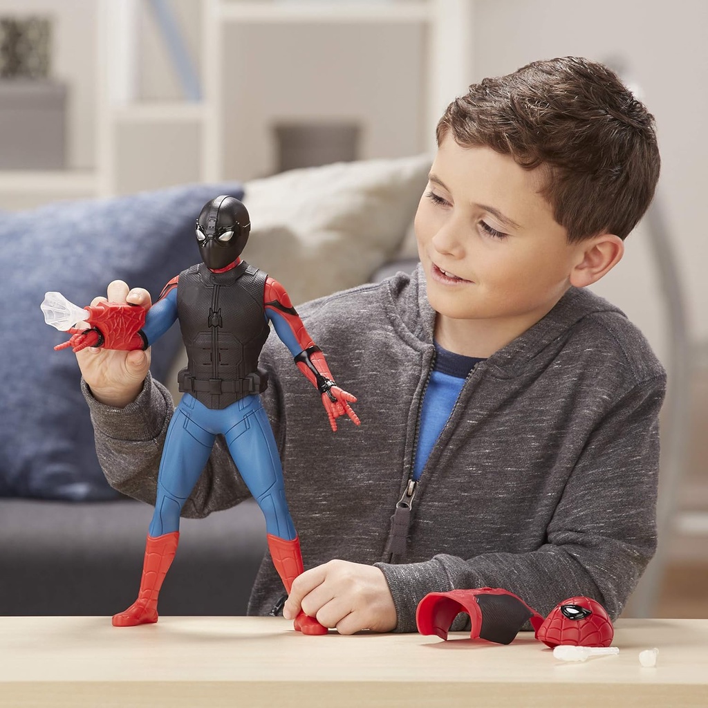 Spider man far from home deluxe 13-inch-scale Mô Hình Hành Động Bánh Răng Hành Động Với Âm Thanh fx, suit Nâng Cấp Và Phụ Kiện Nổ web