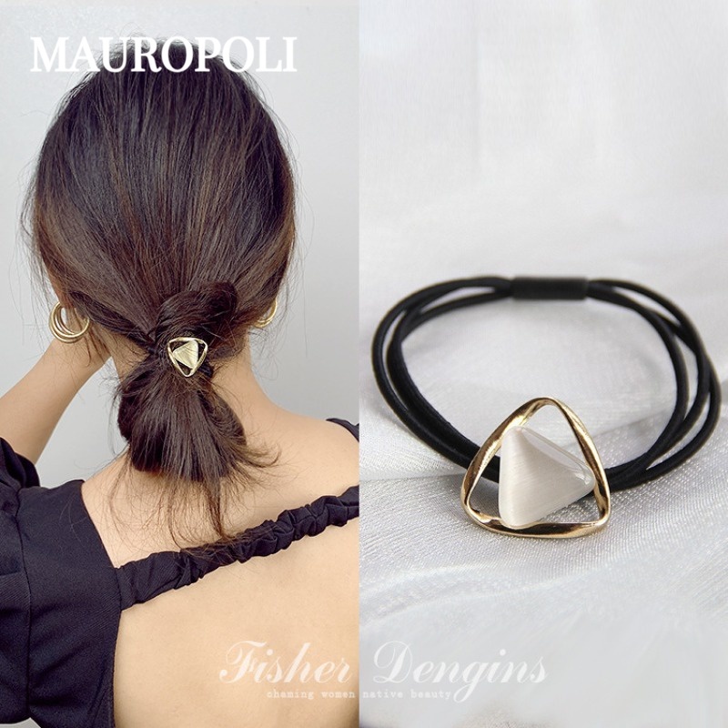 Mauropoli [Sẵn Sàng] Dây Đá Opal Hình Học Rỗng Nữ ins Nhật Bản Hàn Quốc Mũ Đội Đầu Đơn Giản Tính Khí Mùa Hè Dây Cao Su Dây Buộc Tóc