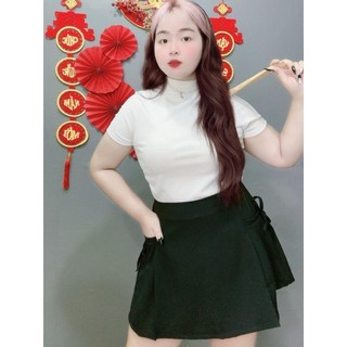 Chân váy ngắn thời trang Nhỏ Clothing Bigsize nữ dáng chữ A màu basic  Vải tây, có lót trong, chất vải tây mặc xinhCV404