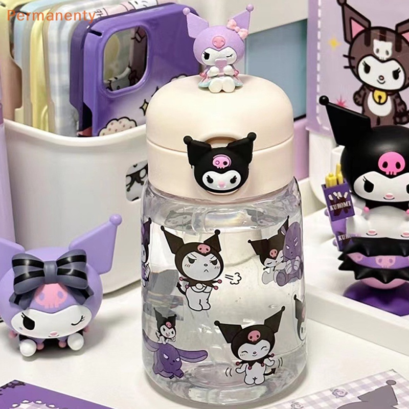 SANRIO Bình Nước Nhựa Có Ống Hút Họa Tiết Hoạt Hình Anime Kuromi Melody ...