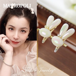 Mauropoli [Sẵn Sàng] Kẹp Tóc Ngọc Trai Thỏ Kẹp Bên Nữ Mũ Đội Đầu Nổ Kẹp Tóc trán Gãy Phụ Kiện Tóc Kẹp Mỏ Vịt Kẹp Tóc
