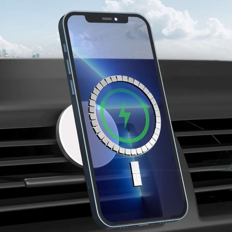Vòng Nam Châm Dán Trang Trí Xe Hơi Bằng Kim Loại Tiện Dụng ​Đế Sạc Không Dây Siêu Mỏng Có Nam Châm Hít Cho Iphone 15 Pro ​Giá Đỡ Điện Thoại Dạng Nhẫn Đeo Tay Tiện Dụng Cho Xe Hơi