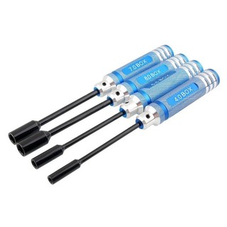 4 RC Kim Loại Lục Giác NUT Ổ Cắm Chìa Khóa Vít Driver Cờ Lê 4.0mm 5.5mm 7.0mm 8.0mm 80213 Bộ Dụng Cụ Buggy Truck Truggy Car- & * &
