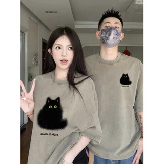 HIIIXIIVI Áo Thun Unisex Tay Ngắn Cổ Tròn In Họa Tiết, Form Rộng Unisex Nam Nữ