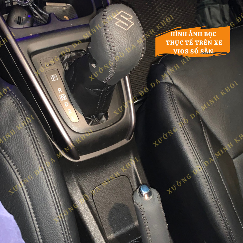 Bọc cần số & phanh tay xe Suzuki Ertiga, Swift, XL7 (AT) da bò nhập khẩu, khâu thủ công