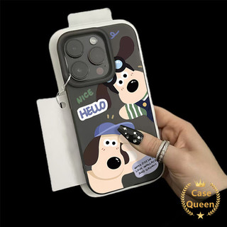 Hoạt Hình Sáng Tạo Kính Mát Dễ Thương Hiệu Trưởng Chó Ốp Lưng Tương Thích Cho IPhone 15 11 16 13 12 14 Pro Max 16 15 7 6 8 6s Plus XS XR X Max SE Sang Trọng Lỗ Lớn Mờ Trong Suốt
