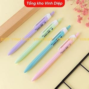 Bút bi bấm văn phòng mực xanh ngòi 0.7mm Deli hộp 50 chiếc giá rẻ viết nét đều trơn tru EQ03336