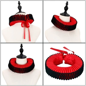 Treeling Vintage Ruffle Cổ Đen Viền Cổ Thanh Lịch Xù Chú Hề Choker Cổ Áo Phụ Kiện