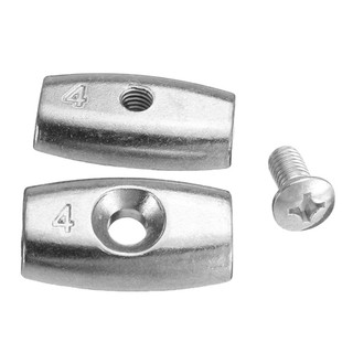 RISEDOT 1 kẹp cáp cố định 2 / 3 / 4 / 6 / 8mm, phần cứng bạc, hợp kim kẽm hai lỗ