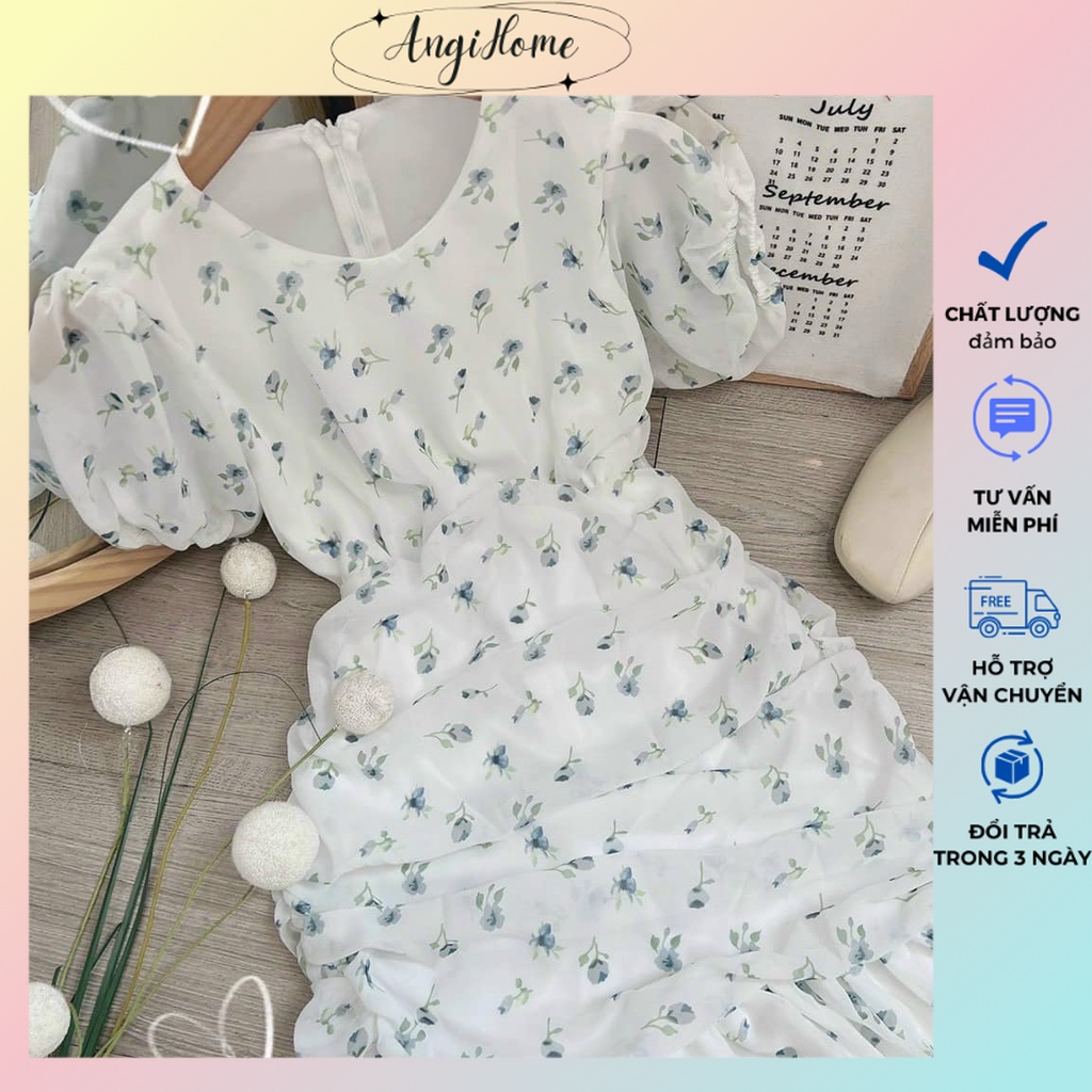 ĐẦM HOA BÈO TAY PHỒNG NHÚN BO CHUN ANGIHOME