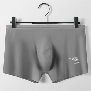 Quần Lót boxer Bằng Lụa Lạnh Nhẹ Thoải Mái Khô Nhanh Màu Trơn Phong Cách Trẻ Trung Cho Nam 3058-pj
