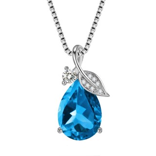 ♥ Dây Chuyền Mặt Hình Giọt Nước Đính Đá Pha Lê Nhiều Màu Đỏ / Xanh Dương / Trắng / Lá Cây necklace