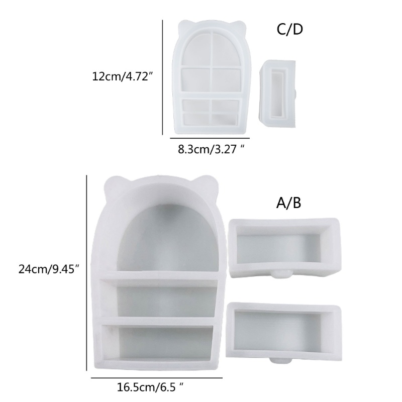 Jenniferab DIY Epoxy Tai Mèo Ngăn Kéo Khuôn Trang Sức Tủ Bảo Quản Khuôn Silicon Nhựa Tủ Khuôn Cho DIY Thủ Công Trang Sức
