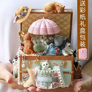 Hộp Nhạc Hình Mèo Dễ Thương Dùng Làm Quà Tặng Cho Bạn Gái / Bạn Gái