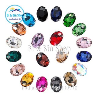 10 Viên Đá Đế Oval 10x14mm Pha Lê Đính Kết Trang Phục Thời Trang, Trang Trí Vương Miện