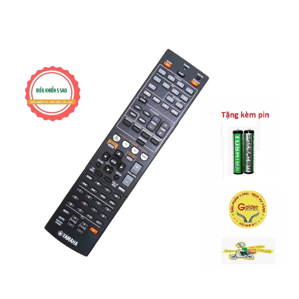 Điều khiển remote từ xa dùng cho dàn âm thanh Yahama Audio Video Recelver RAV491 ZF30320HTR-4066 RX-V475 AV - tăng pin