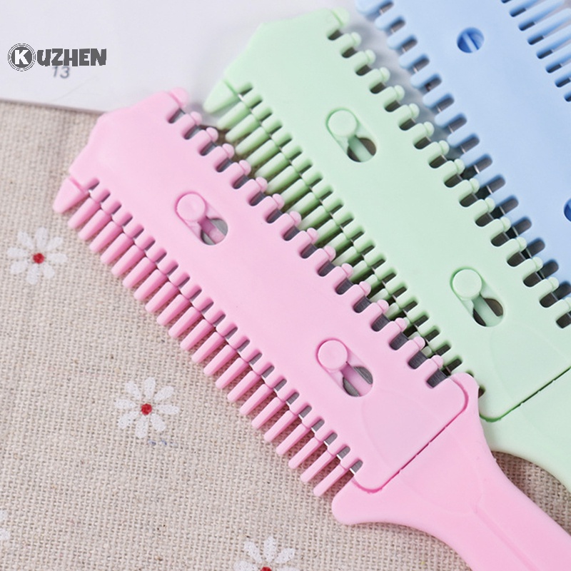 Kuzhen Lược Cắt Tóc Hai Mặt Bằng Thép Không Gỉ / Lưỡi Cắt / Tỉa Tóc Mỏng