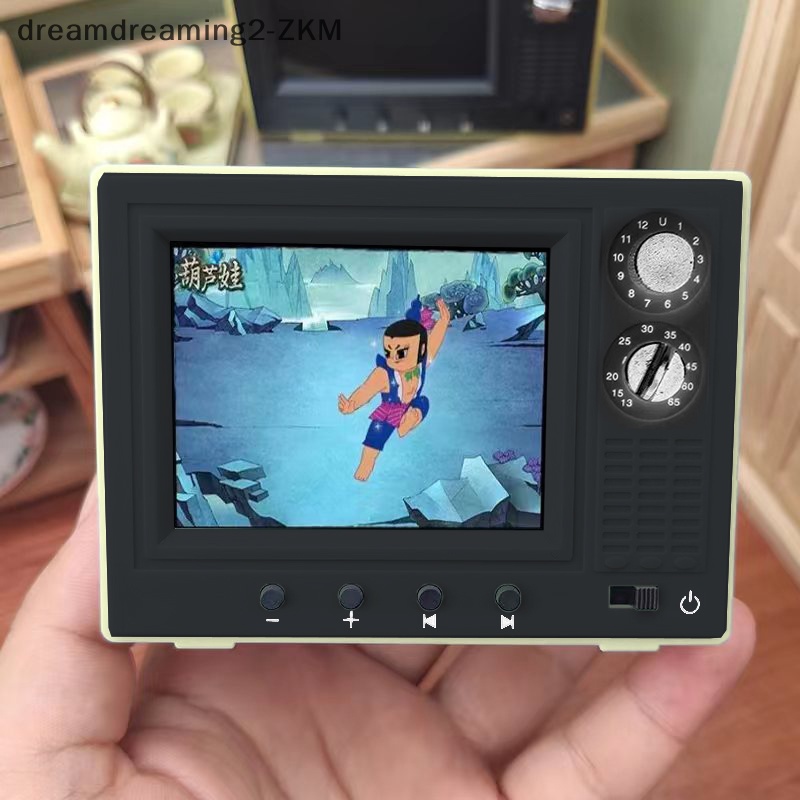 [dreamdreaming] 1: 12 Nhà búp bê TV thu nhỏ có thể chơi được Mô hình truyền hình Video phòng khách Thiết bị gia dụng Trang trí Phụ kiện nhà búp bê [zkm]