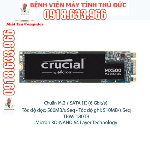 Ổ Cứng Ssd M2 Crucial Mx500 Dung Lượng 500gb Chuẩn Giao Tiếp Sata Iii