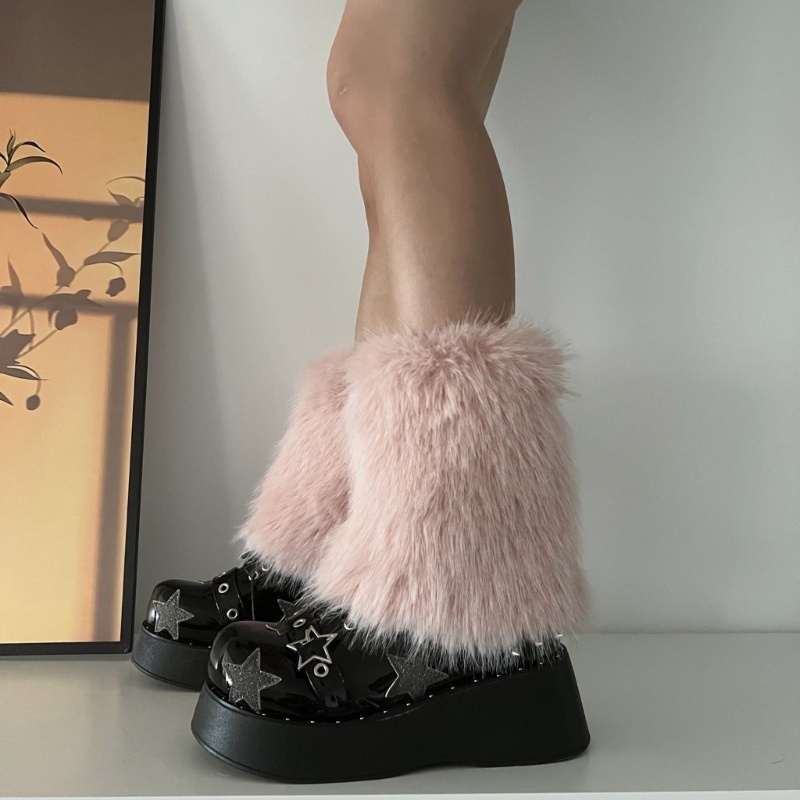 Mis boot còng bao nữ lông thú giả, giữ ấm, phù hợp dự tiệc