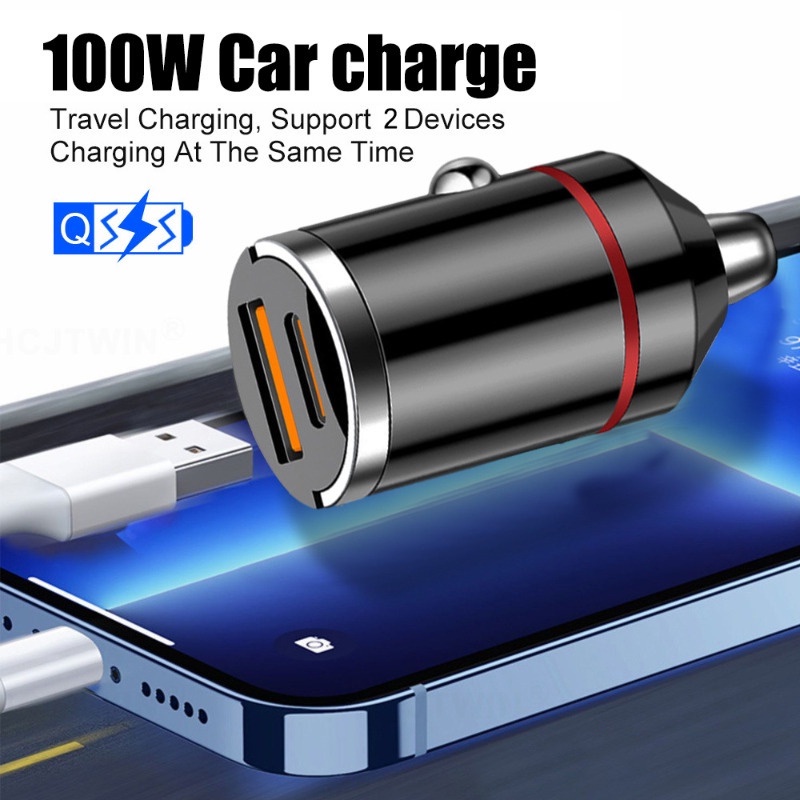 Pd + Cốc Sạc Nhanh usb mini Vô Hình 66w Đa Năng Cho Xe Hơi