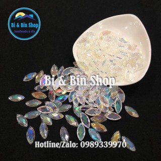 Đá Kết Lá Me Trắng Cừ Đính Kết Trang Phục Thời Trang, Làm Vương Miện, Phụ Kiện Handmade